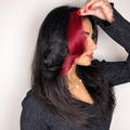 Burgundy Mood Booster Single Strandout - Clipin color Highlights